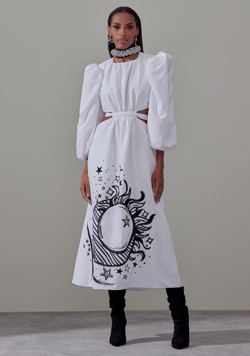 Vestido Midi  Zona Leste Branco