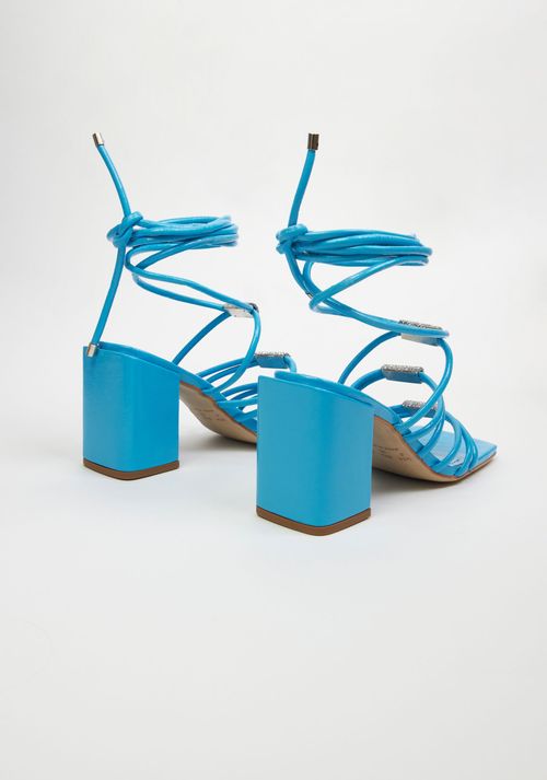 Sandalia Bloco Enfeite Strass