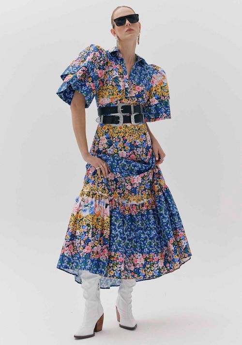 Vestido Estampado Azul