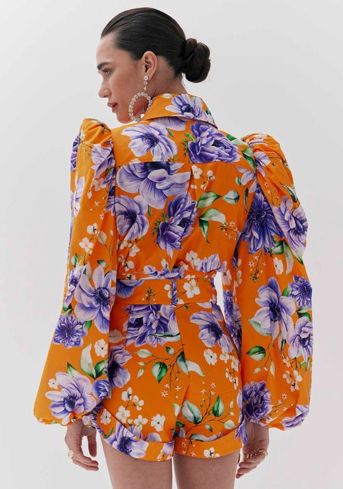 Camisa Corset Manga Longa Laranja