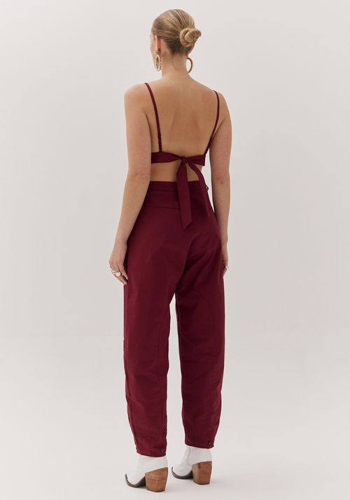 Calça Slouchy Cintura Alta Vermelho