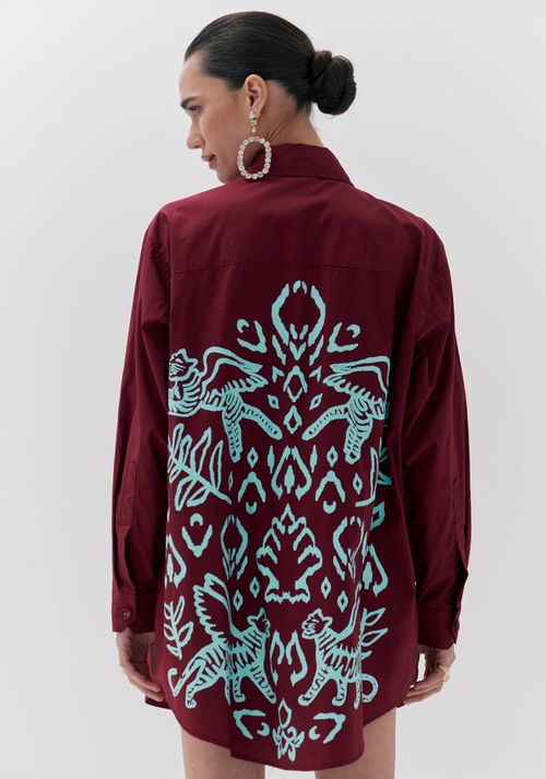 Camisa Alongada Vermelho