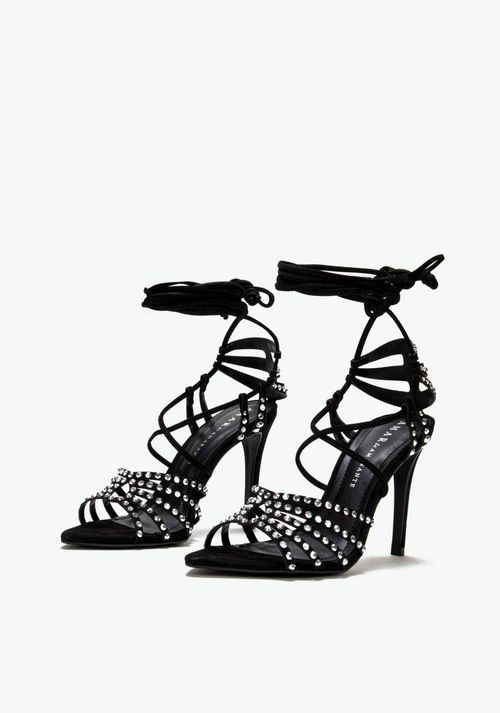 Sandalia Bico Folha Laser E Strass