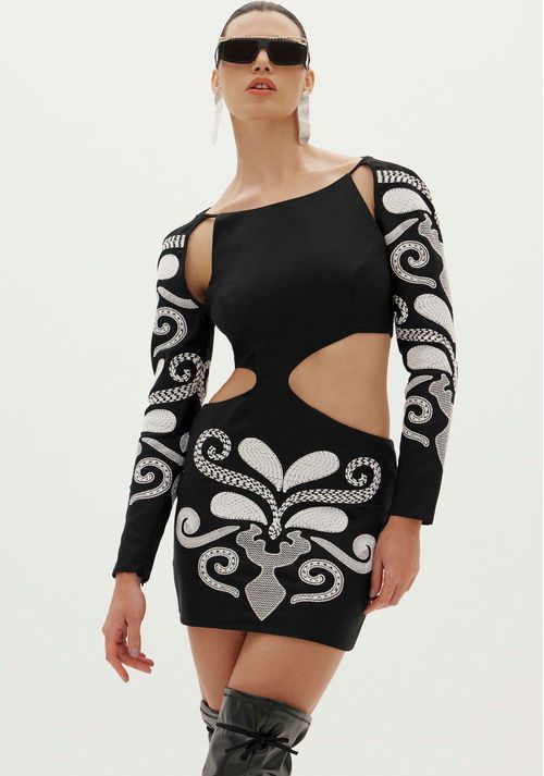 Vestido Curto Diamante Negro