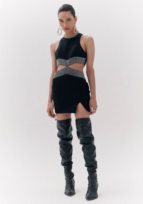 Vestido Curto Com Cut Off