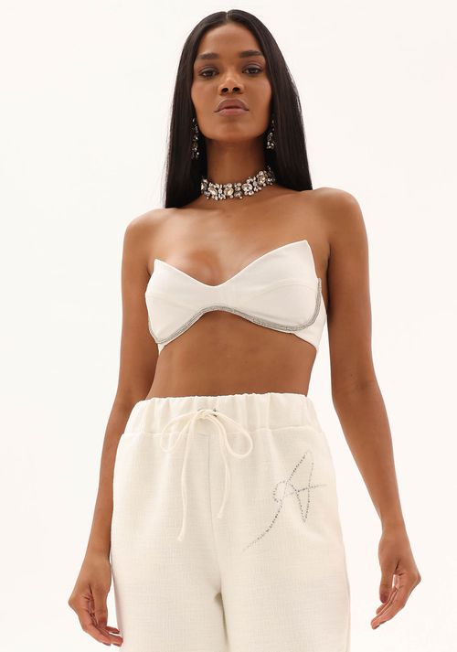 Top Cropped Tomara Que Caia Branco