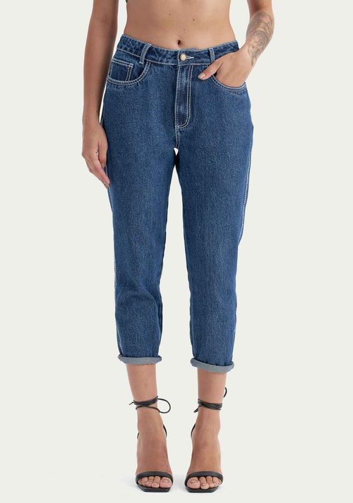 Calça Jeans Mom Super High Azul