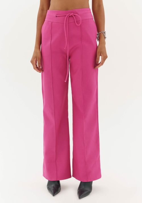 Calça Wide Leg Alfaiataria Rosa