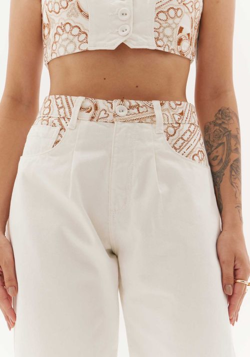 CALÇA SARJA SLOUCHY SUPER HIGH Branco