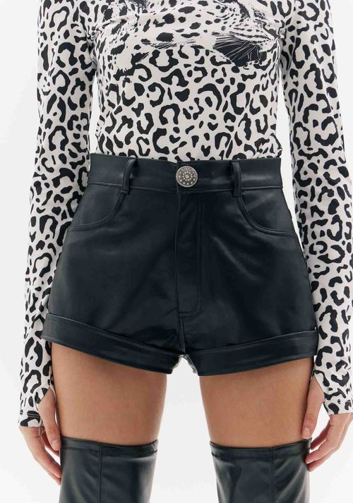 SHORT EVASÊ  CINTURA ALTA Preto