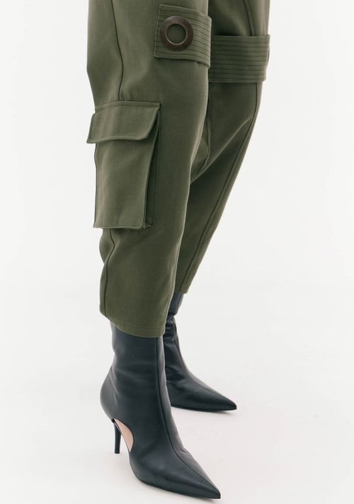 Calça Cargo Cintura Alta Verde