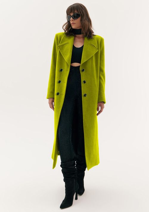 Trench Coat Super Midi Com Botões