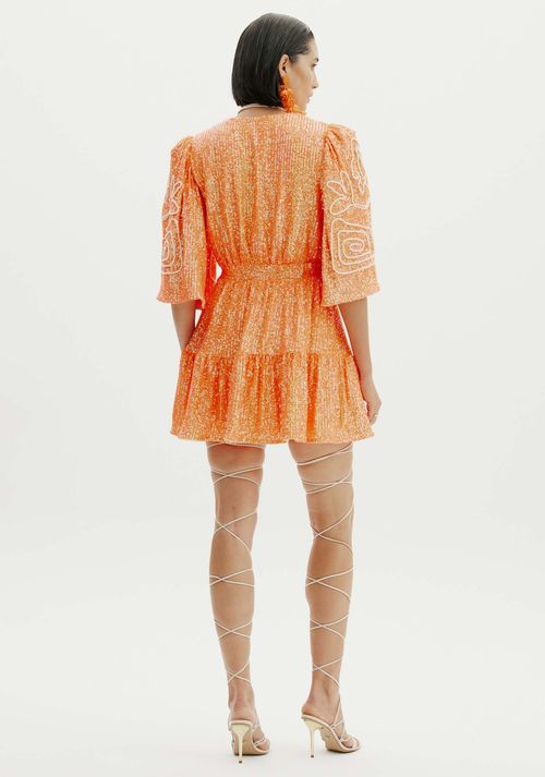 Vestido Curto Com Bordado