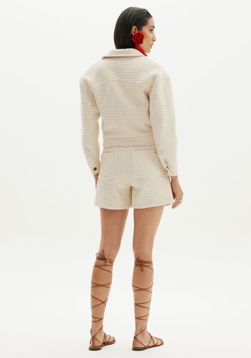 Bermuda Com Ziper Frontal Cintura Alta