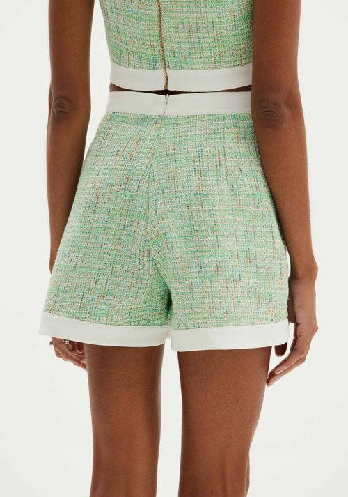 Short Saia Com Botões Verde