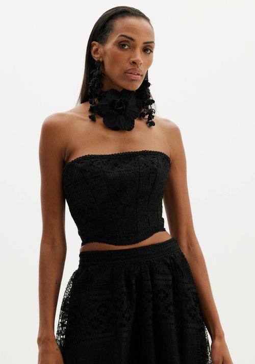 Blusa Corset De Renda