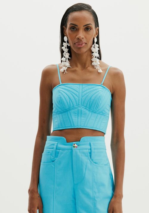 Top Cropped Com Bordado