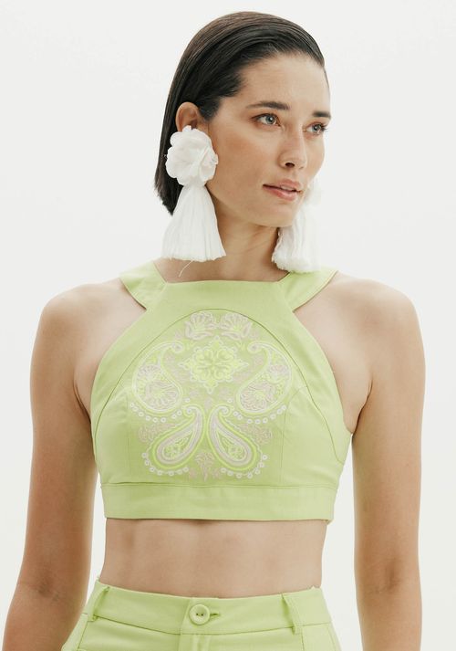 Top Raglam Cropped Verde