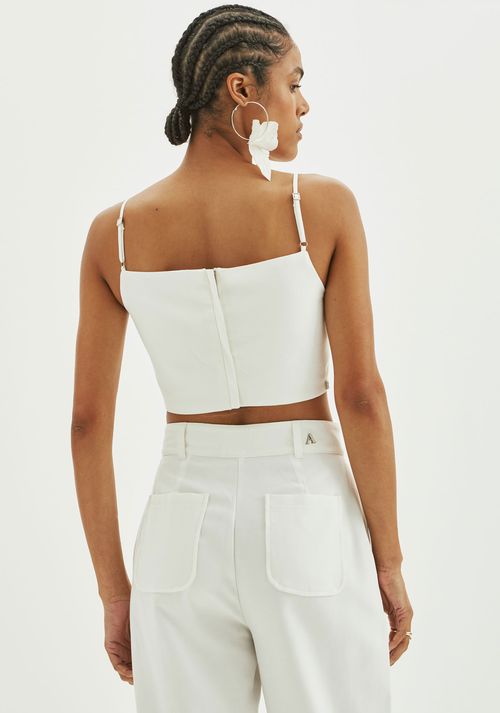 Blusa Cropped De Alças Branco