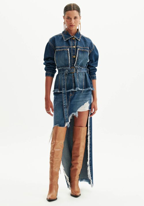 Saia Jeans Super Midi High