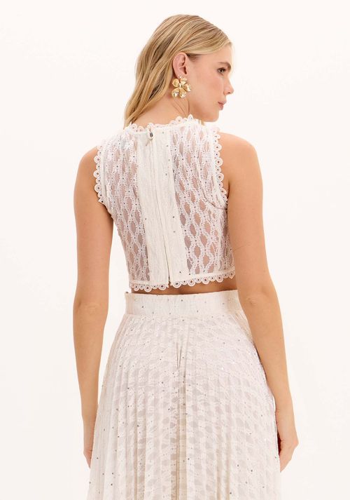 Blusa De Renda com Paetês