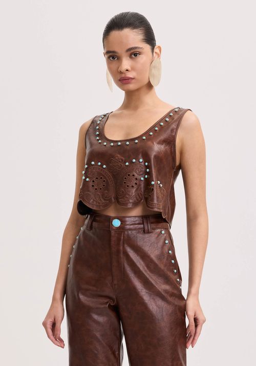 Blusa Cropped Com Bordado