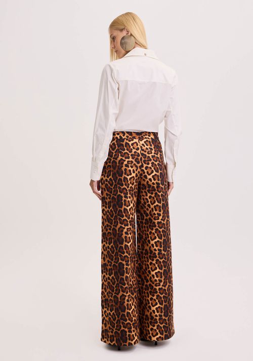 Calça Wide Leg Animal Print