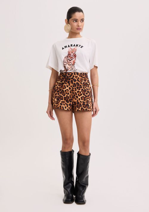 Short Alfaiataria Animal Print