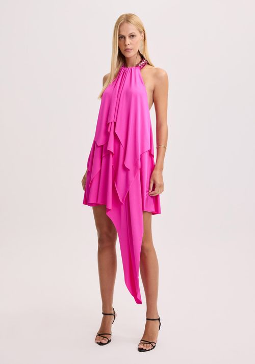 Vestido Curto Frente Única Com Babado
