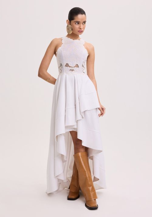 Vestido Longo Mullet Com Bordado