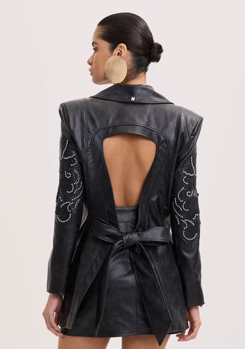 Blazer Alongado Com Aplicações