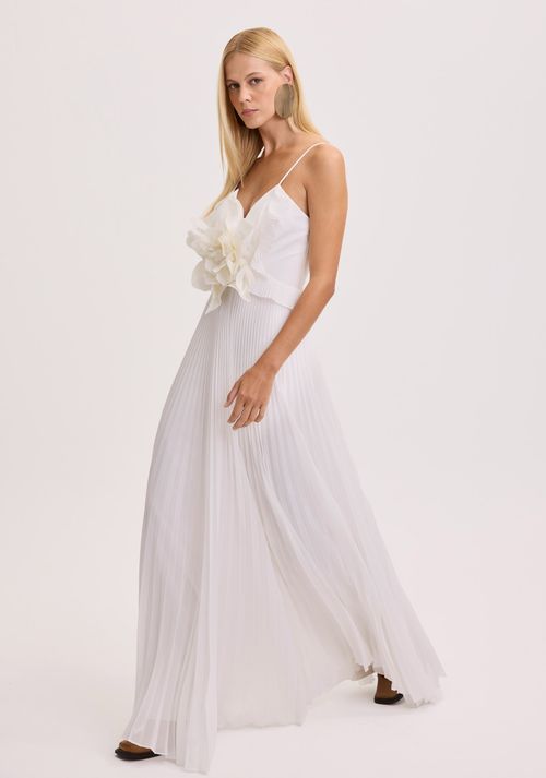 Vestido Longo Com Flor