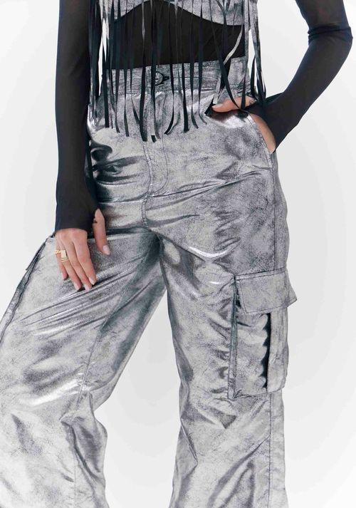 Calca Wide Leg Cintura Alta