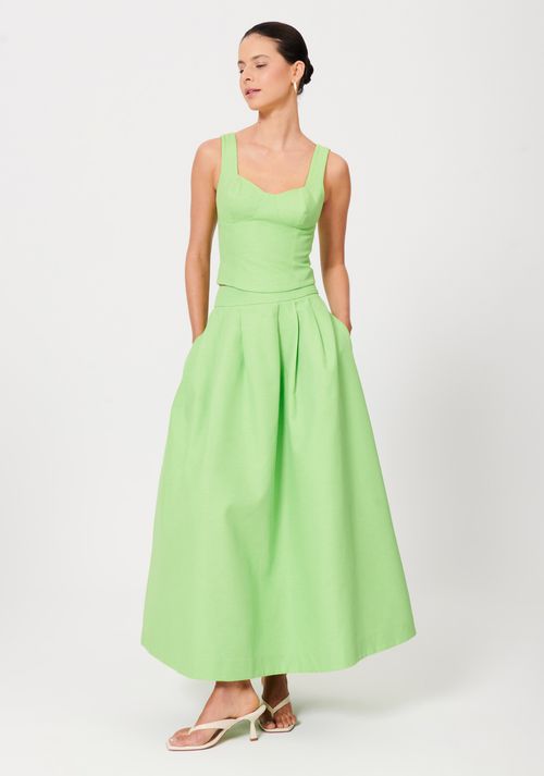 Saia Super Midi Com Pregas