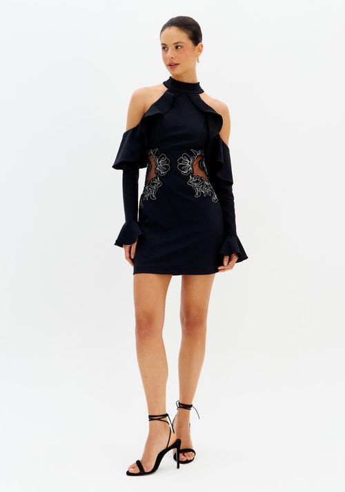 Vestido Mini Com Babados