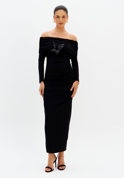 Vestido Super Midi Ombro A Ombro