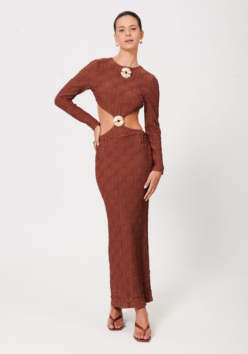 Vestido Super Midi Com Cut Out
