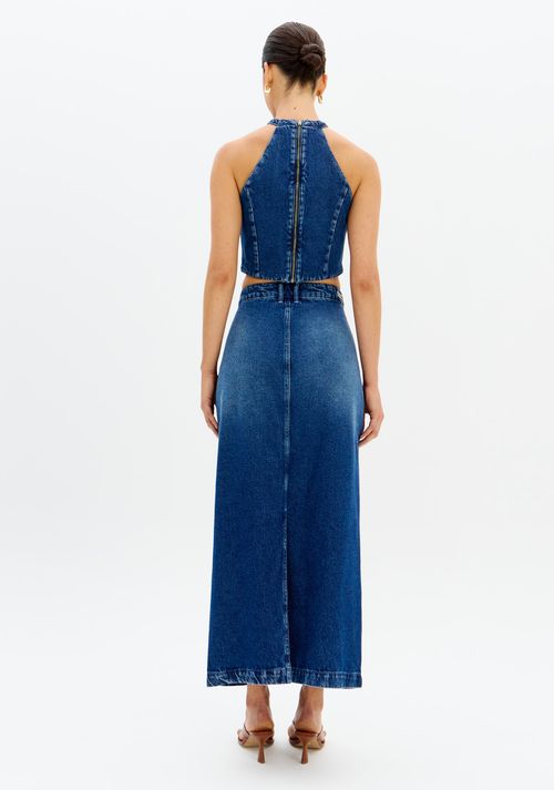 Saia Jeans Super Midi High
