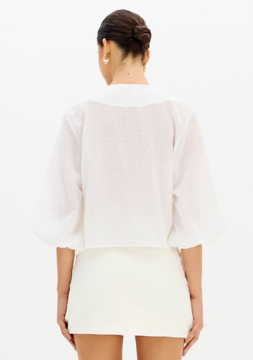 Blusa Manga Média Com Bordado