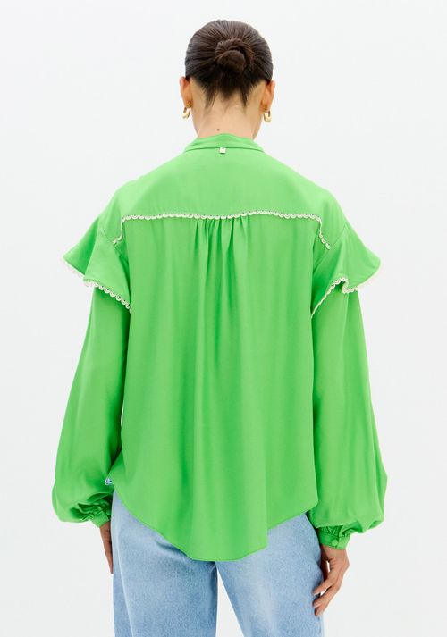 Camisa Ampla Com Babado Manga