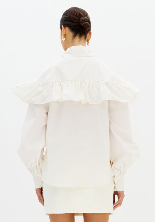 Camisa Alongada Com Babado