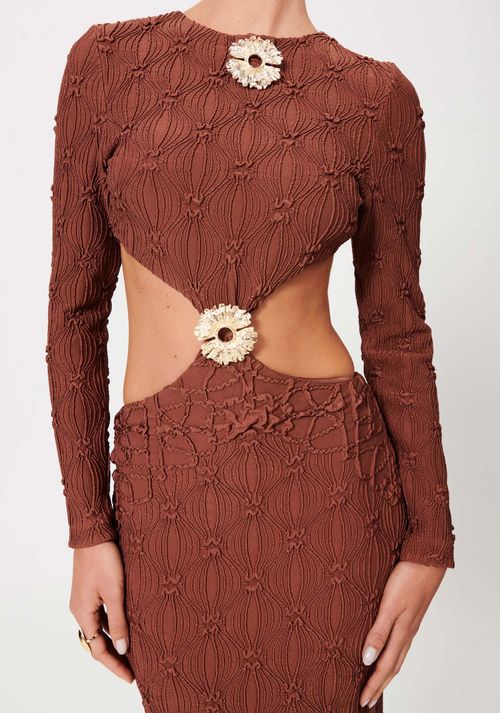 Vestido Super Midi Com Cut Out